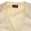 Versons masculins Hi-Tie Paisley Champagne Silk Mens Suit 4pc Taquage tissé Tie Pocket Square Cuffle Business Robe Budding Robe Veste