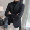 Мужские костюмы модные бутики бизнес-повседневное пиджак стройная куртка черное белое платье для вечеринки свадебное костюм M-3xl
