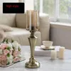 Świece 2PCS Candelabra Retro Glass Glass Candlestick Herbat