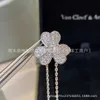 Designer halsband Vanca Luxury Gold Chain High Lucky Diamver Clover Necklace For Women 925 Silver Full Diamond Precision Petal Pendant With Collar Chain
