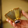 Conjuntos de Teaware | Yihuchun colecionável xícara de chá mestre zefeng construiu um olho de céu e text de tex de seda de seda dourado e girassol