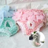 Dog Apparel Chiffon Female Pet Lace Sanitary Physiological Pants Reusable Diapers For Dogs Washable Puppy Short Panties Small