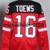 Vin Weng Vintage 2015 Juniores mundiais IIHF Jerseas de 100º aniversário da mulher 16 Jonathan Toews Red Ice Hockey Jersey 100%