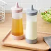 Set di stoviglie Squeeze Bottle Dispenser Riutilizzabile Salsa insalata Contenitore Ketchup Picnics da cucina (grigio)