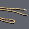 Gold Filledd Twisted Link Chain Colar Jewelry Womens Mens Colar