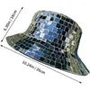 Berets Disco Ball Fisherman Hat Bling Dance Cap Pargin Cow Boy Bucket Mirror Fedora