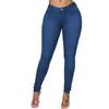 Damen Jeans Jeans Jeans Hosen Button Reißverschluss Butt-Lifting-Taschen dünne reine Farbe Schrumpfen resistente Frauen für Büro