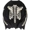 Kurtki męskie Sketon Bone Saint Knit Jacquard uszkodzony sweter mężczyźni Kobiety Najwyższej jakości Bluzy Ogółei Swetry H240508