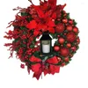 Flores decorativas Porta de natal Wreath Holida Home Janela de parede Decoração do anel de flores Festa de celebração Festa de ervas daninhas do presente