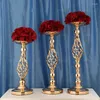 Candele per candele Vasi di placcatura in oro/argento Standing Artenza di nozze Tavolo da piombo da pilastro Cangoletta per candela da pilastro