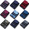 Halskrawatte Set Herren Krawatte in Geschenkbox Bowtie und Pocket Square Manschettenknöpfe für Männer Hochzeitsgeschäft formelle Anzug Cus Krawatte Gravata Geschenkset Set