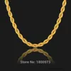 Hiphop 24 tum herrar solid rep kedja halsband gult guld fylld uttalande knut smycken gåva 7mm bred