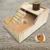 Хомять Дом Смешное Декор среды обитания с лестницей песчаной домашней клетки аксессуаров для мышей Hamster маленькие животные 240507
