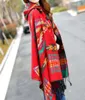 Mesdames enveloppe d'hiver chaude enveloppe poncho écharpes en laine de capantle ponchos et capes aztec suintements casacos fémininos tippet13328869