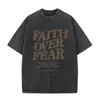 T-shirts pour hommes Faith Over Fear Letter Slogan T-shirts For Women Men Popular Positive Quotes T-Shirts Christianity Jésus cadeau Coton ts TOPS T240510