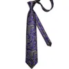 Nek Tie set nieuwe aankomst luxe paarse paisley heren banden zakdoek manchetknopen bruidegom bruiloft feest mannen pakken accessoires 8cm cadeau strop