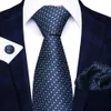Neck Tie Set modemerk Slik stropdas voor mannen geweven feestelijk huidige tie zakdoek manchetknoop set stropdas shirt accessoires rood gestreept