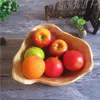 Assiettes à la main à la main Plateau de fruits en bois Natural Bol en bois Maison de collation irrégulière Pain de pain de pain de bonbon