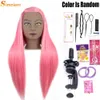 Mannequin Heads Simninet 65cm human model head hair training hairdresser 13 hairstyles free gift Q240510