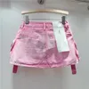 Jupes d poche mini jupe pour femmes 2024 printemps été coréen style slim fille sexy fille a- line gaine denim blanc