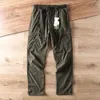 Outdoor windproof and waterproof spring and autumn men's thin soft shell pants straight tube casual pants multi bag cargo pants liu2023