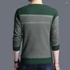Мужская одежда для свитеров Гладкие пуллеры вязаный свитер мужской шерсть зеленый сплайс с сплайсинкой v шея повседневные элегантные джамперы согревают большие вязаные
