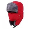 Oreiller hiver cyclisme de ski couleur couleur couverture simple chapeaux chauds de neige chasse avec des volets d'oreille de masque