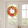 Fleurs décoratives Wildflower Wreath Fashion Elegant Ornement 15,7 pouces Simple suspendu artificiel pour la porte d'entrée Porche Festival Patio de mariage