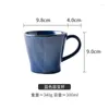 Tassen japanische Retro-Keramik-Kaffeetasse Kapazität 300 ml Haushalt Latte Cappuccino Becher Frühstück High-End American Drink Ware Tarware