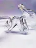 13 Inch 9MM Thickness Large Scale Heady Glass Bong Hookah Glass Bong Dabber Rig Recycler Irregular Bentover Water Bongs Smoke Pipe 14mm Female Joint US Warehouse