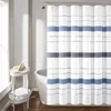 Tende per doccia in filo tinto eco -compatibile tende di cotone riciclato - blu scuro (72 "x72")