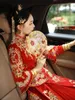 Dekorative Figuren Doppelteiglüfter Braut Hochzeitszeremonie XiUhe Kleidung Chinesische Bouquet antike handgefertigte Hi Geschenkbox Handwerk