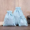 Sacs à provisions 100pcs 7 9cm Sac en lin de file de tirage pour les cadeaux de fête de mariage de la journée de la journée de stockage Personnalisez la pochette personnalisée