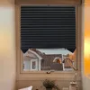 Rideau 1pc Black Blackout Window Shade Fabric non tissé stores plissés Adhesive Summer Anti UV avec clips