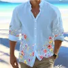 Mentille à hommes Casual 2024 à manches longues Hawaiian Mens Top extérieur léger doux et confortable Taille surdimensionnée 240428