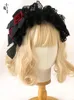 Imprezy zaopatrzenia w oryginalne czarno -czerwone koronkowe lolita lalka łuk głowa KC GOTHIC lo niang Halloween Hair Akcesoria