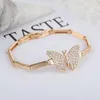 Ipmin sieraden populaire kristal zirkon goud vergulde gouden vlinderarmband voor vrouwen