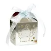 Enveloppe cadeau 10 Boîtes de bonbons éléphants coupés au laser Ribbons cadeaux Baby Showers Birthday Party Decorationsq240511