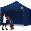 テントとシェルターAbccanopy Heavy-Duty Ez Pop-up Canopy Tent with Side Walls 10x10 Navy Blue Beach Pavilion Tentq240511