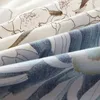 Sängkläder sätter 3st Blue Flower Plant Classic Floral Reversible Däcke Cover och 2 Pillow Cases Polyester Quilt med dragkedja