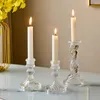 Candle Holders Glass Holder Dining Table Centerpieces Accessories Transparent Crystal Stick European Home Decoration Gifts