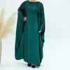 Vêtements ethniques Shimmer Abaya Kaftan Party Long Dress Islamic for Women Dubai Dubai Modest ceinturé Hijab Robe Robe Robes (pas de foulard)