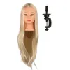 Mannequin Heads 26 Salon Hair Practice Training Head Model Long Straight Golden Human Doll with Bracelet Q240510