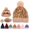 Plus paillettes invernali a maglia invernale Veet per Women Beanie Hat UNISEX Elastico elastico Capo hip hop salotto cofano largo 920 920