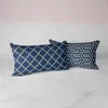 Kussen marineblauwe geometrie linnen suite kamer decoratie cover home office sofa decor 30x50cm