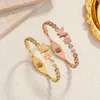 Bracciale in acciaio inossidabile bracciale metallico glassati fiore di farfalle braccialetti gioielli placcati oro accessori per le mani per donne