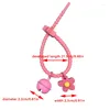 Keychains 1st Sweet Candy Color Flowers Bell Keychain Silica Gel Floral Keyring For Girls Bag Pendant Ryggsäck dekoration