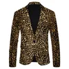 Striped männlicher Blazer Anzüge Polka Dot Leopard Print lässig Britische Mode Slim Fit Jacket Anzug Herren Mantel Streetwear 240507