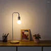 Table Lamps Loft Vintage Desk Lamp E27 Black/White Iron Rod American Countryside Wooden Nordic Bedside Reading Light Fixture