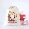 Santa Blanks Sack Top Sublimation Quality Custom Plain Cotton Drawstring Gift Bags For Christmas Decorations 1116